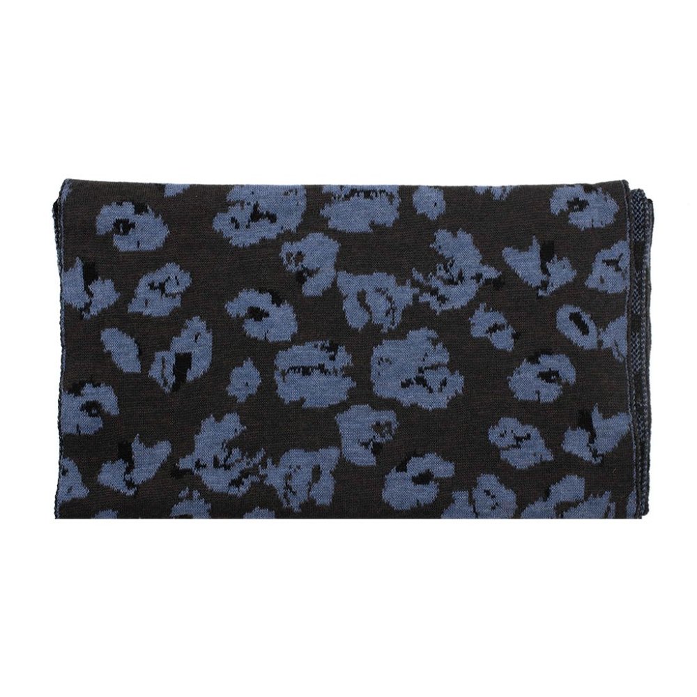 Lanvin Unisex Virgin Wool Scarf Heather Blue Brown